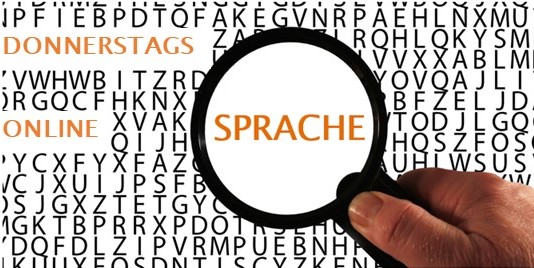 Sprache orange und text